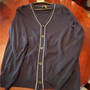 Banana Republic Dark Blue Cardigan with grey Trim